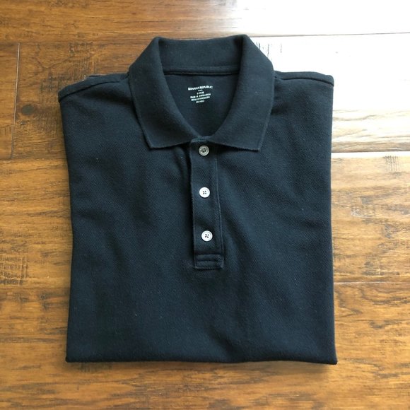 Banana Republic mens short sleeve polo shirt black - Picture 3 of 4
